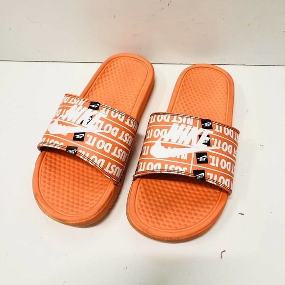 Nike Benassi Jdi Slides Sandals Orange 